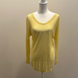 Babaton Soft Yellow Long Sleeve Sheer Top